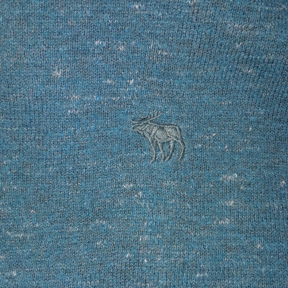 Abercrombie & Fitch Men's Pullover Sweater 2x Turquise Long Sleeve V Neck - Picture 5 of 9